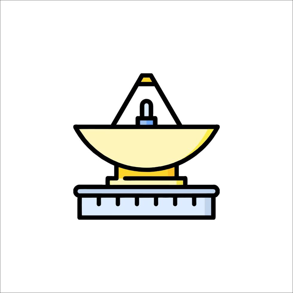 A yellow and blue object with a light on top vector
