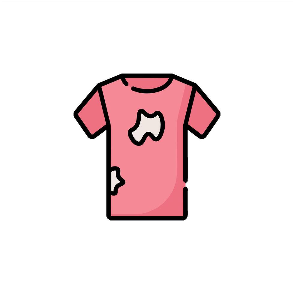 A pink t - shirt with a hole in it vector