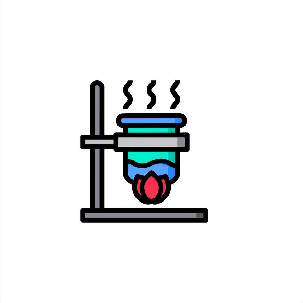 A laboratory with a beaker and a thermometer vector