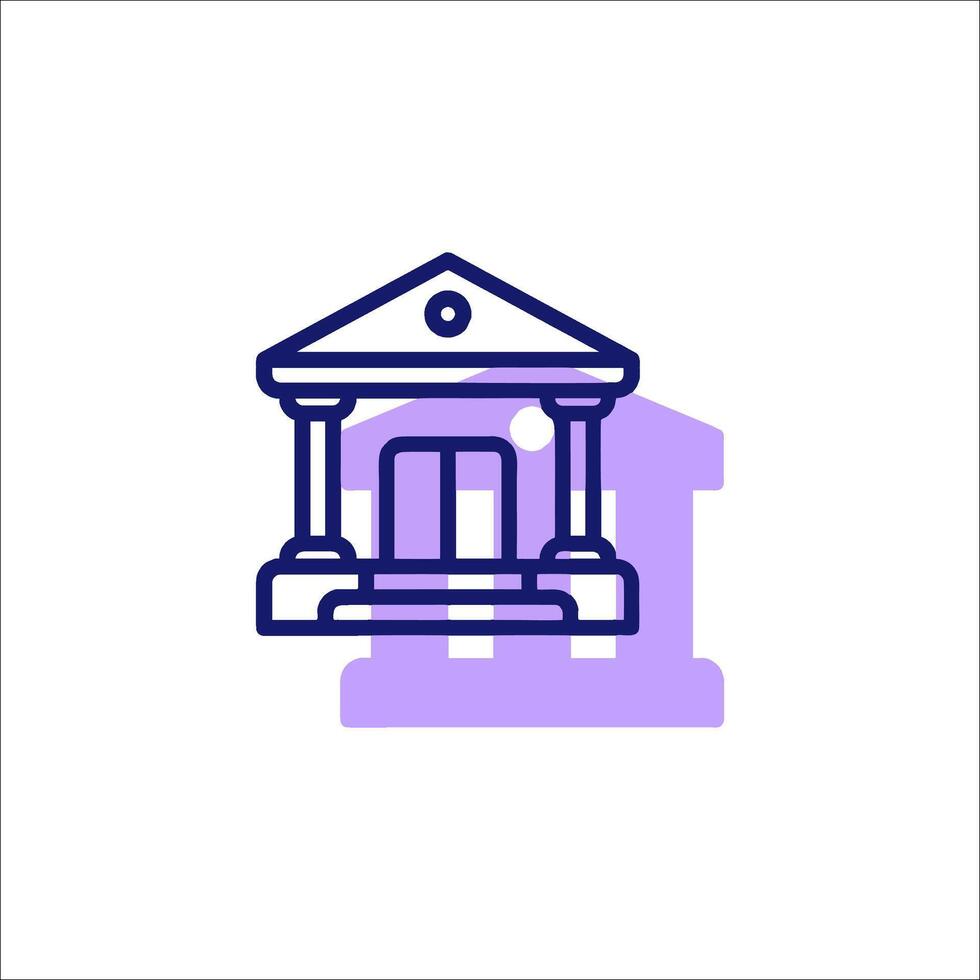 A building icon with a door and columns vector