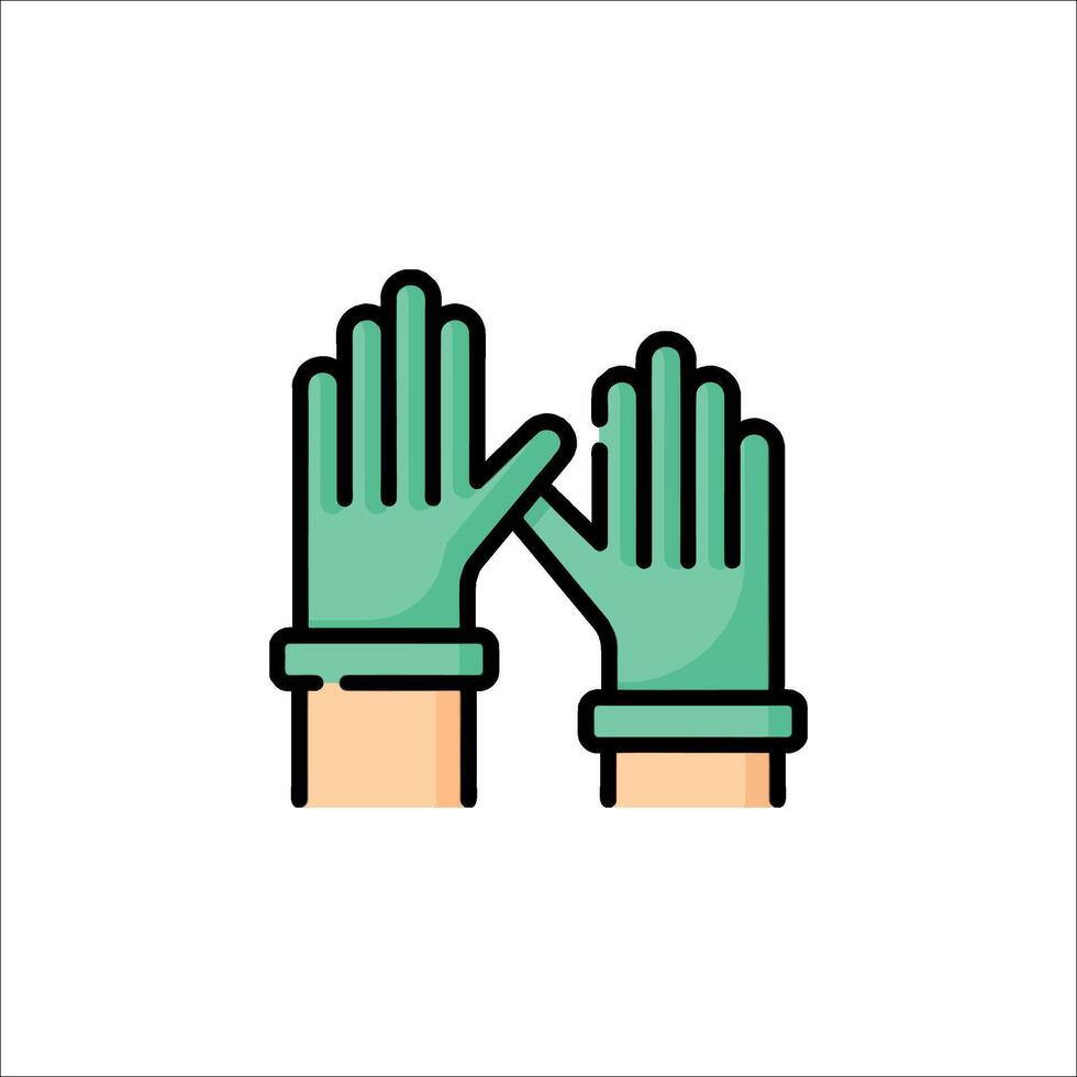 Two hands with gloves on them, one with a thumbs up and one with a thumbs down vector