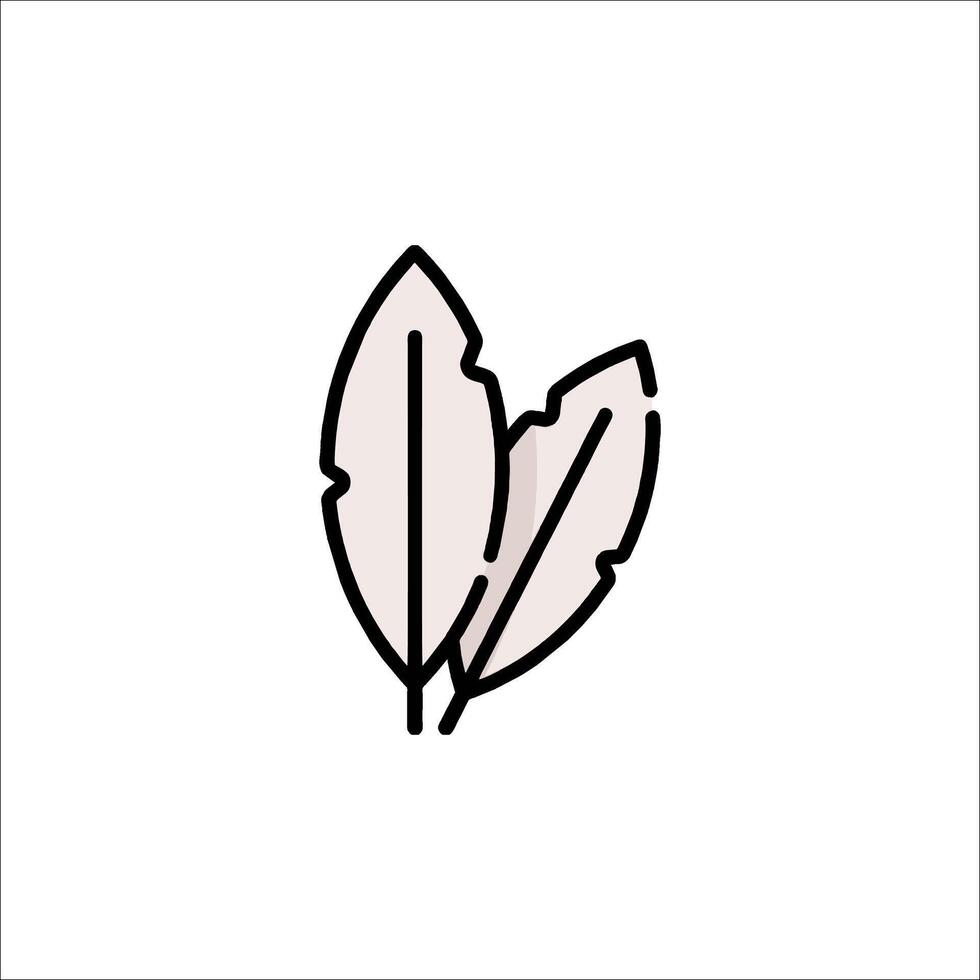 A leaf icon in a line style vector