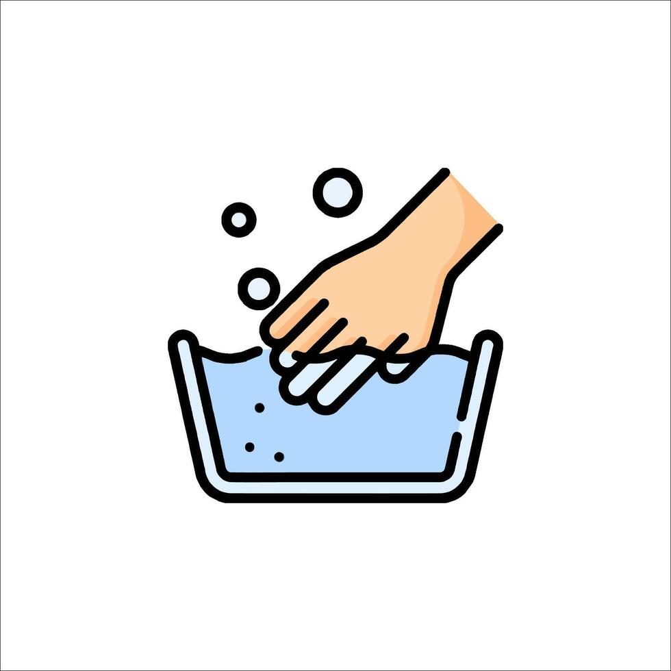 Washing hands icon with soap and water vector