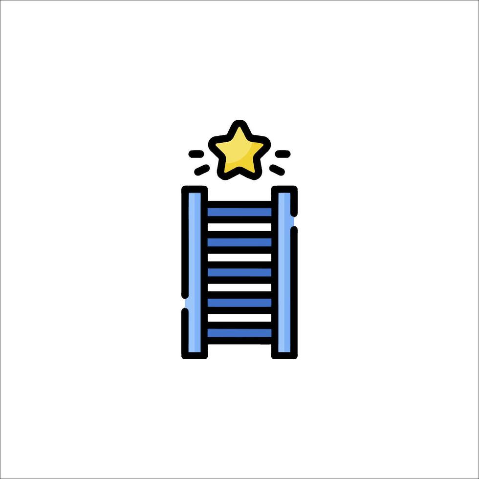 A ladder with a star on top vector