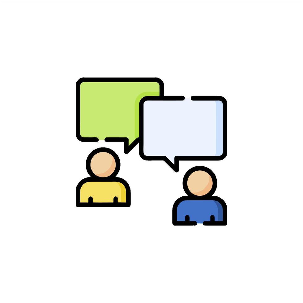Two people talking with speech bubbles on a white background vector