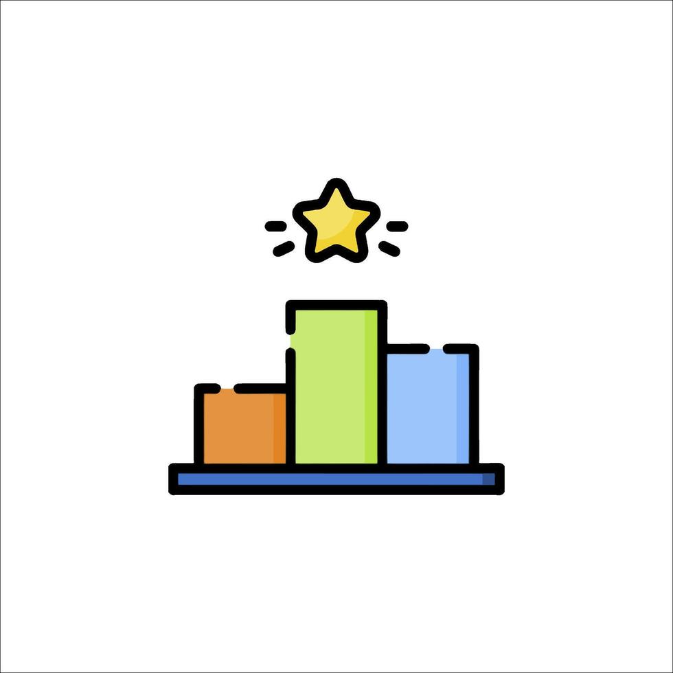 A star on a bar chart icon vector