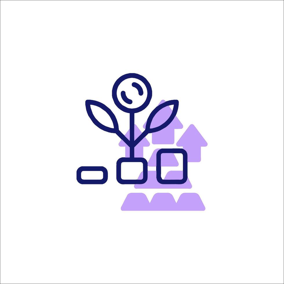 A purple icon with a plant and a phone vector