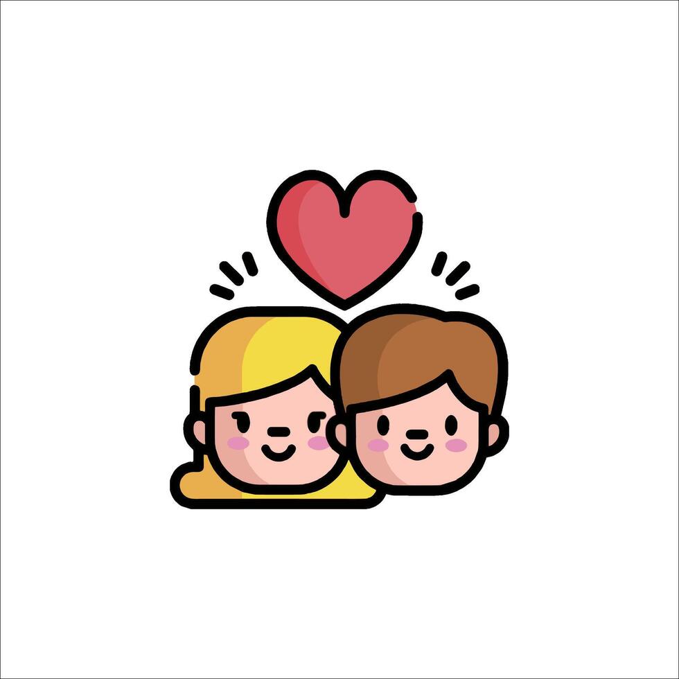 Couple icon with heart on white background vector