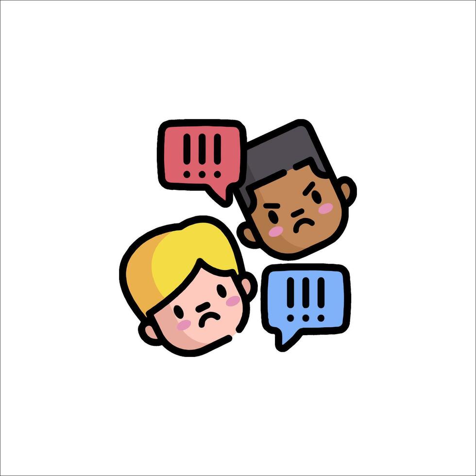 Two people with speech bubbles on their heads vector