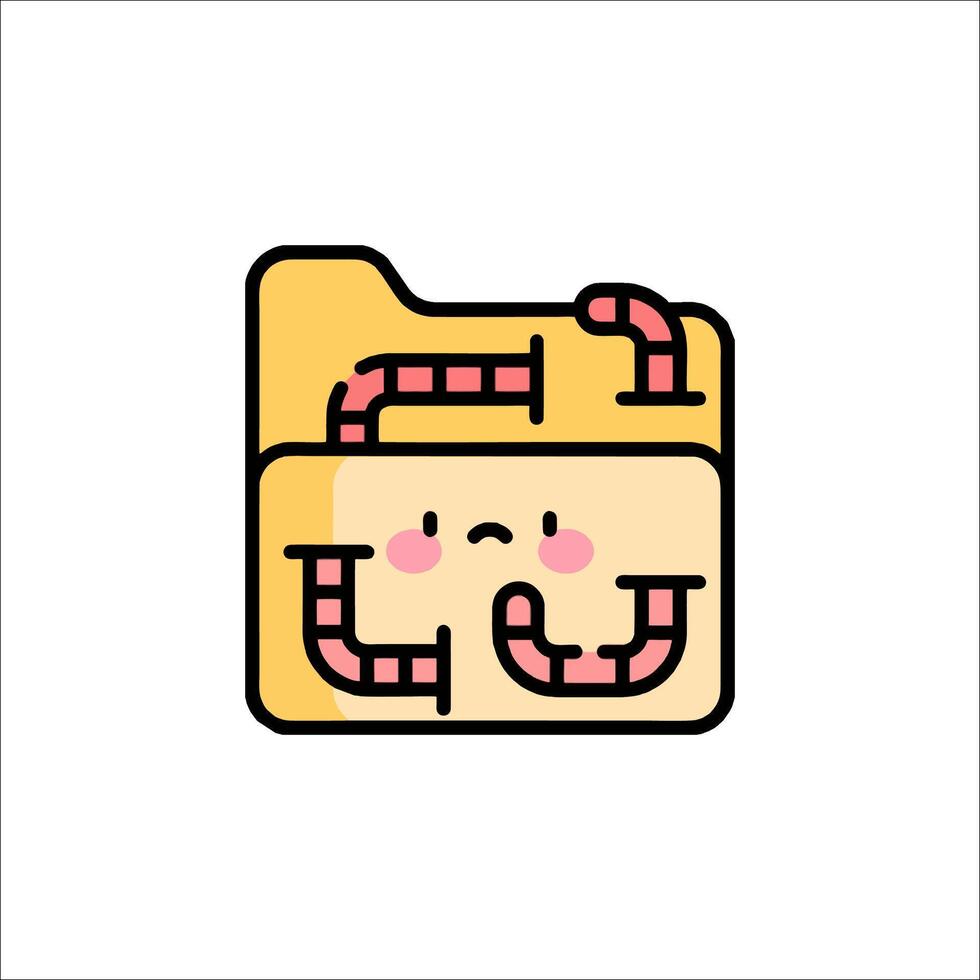 A folder with a face and a snake in it vector