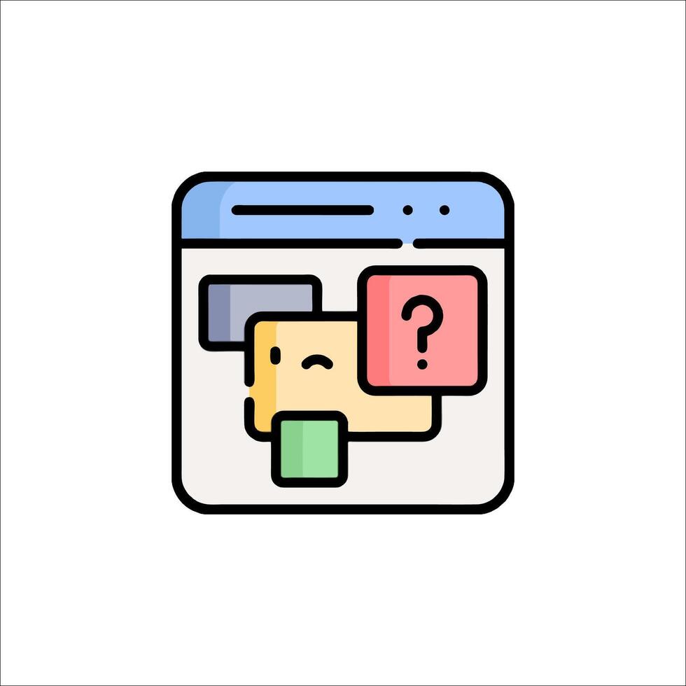 A square icon with a question mark on it vector
