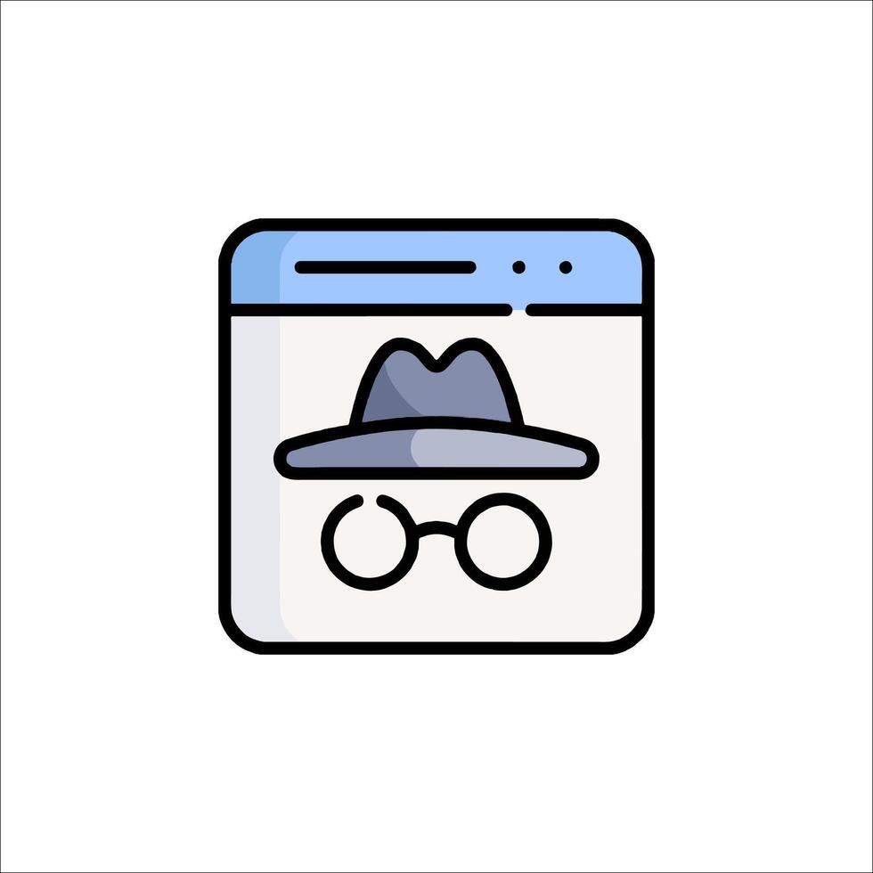 A hat and glasses icon on a white background vector