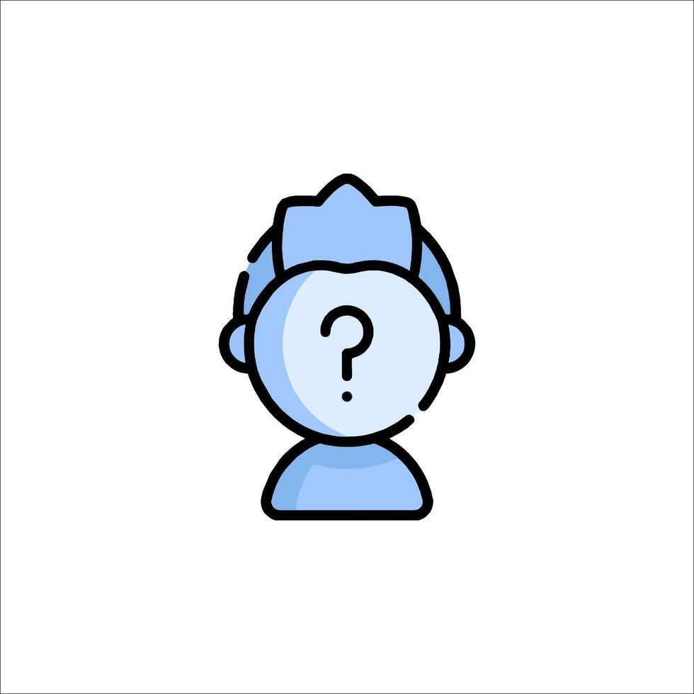 A man with a question mark on his head vector