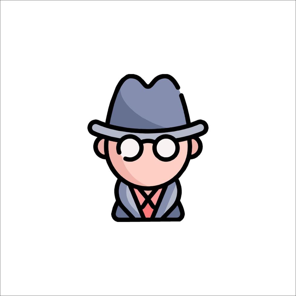 A cartoon man wearing a hat and tie vector