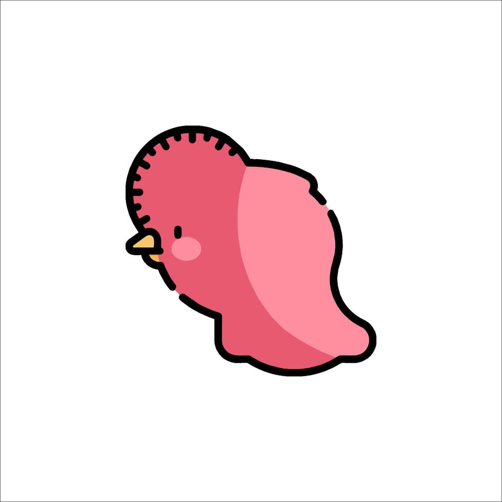 A pink bird with a big head and a pink tail vector