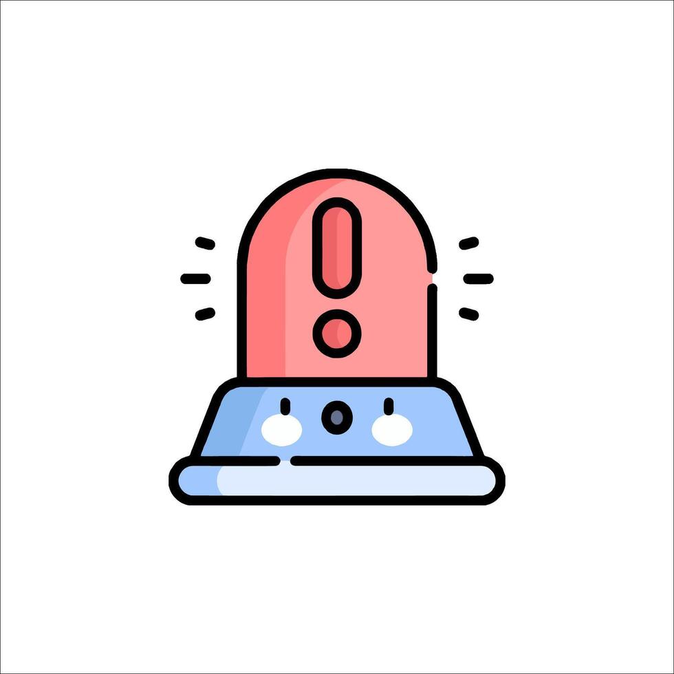 A red alarm light icon on a white background vector