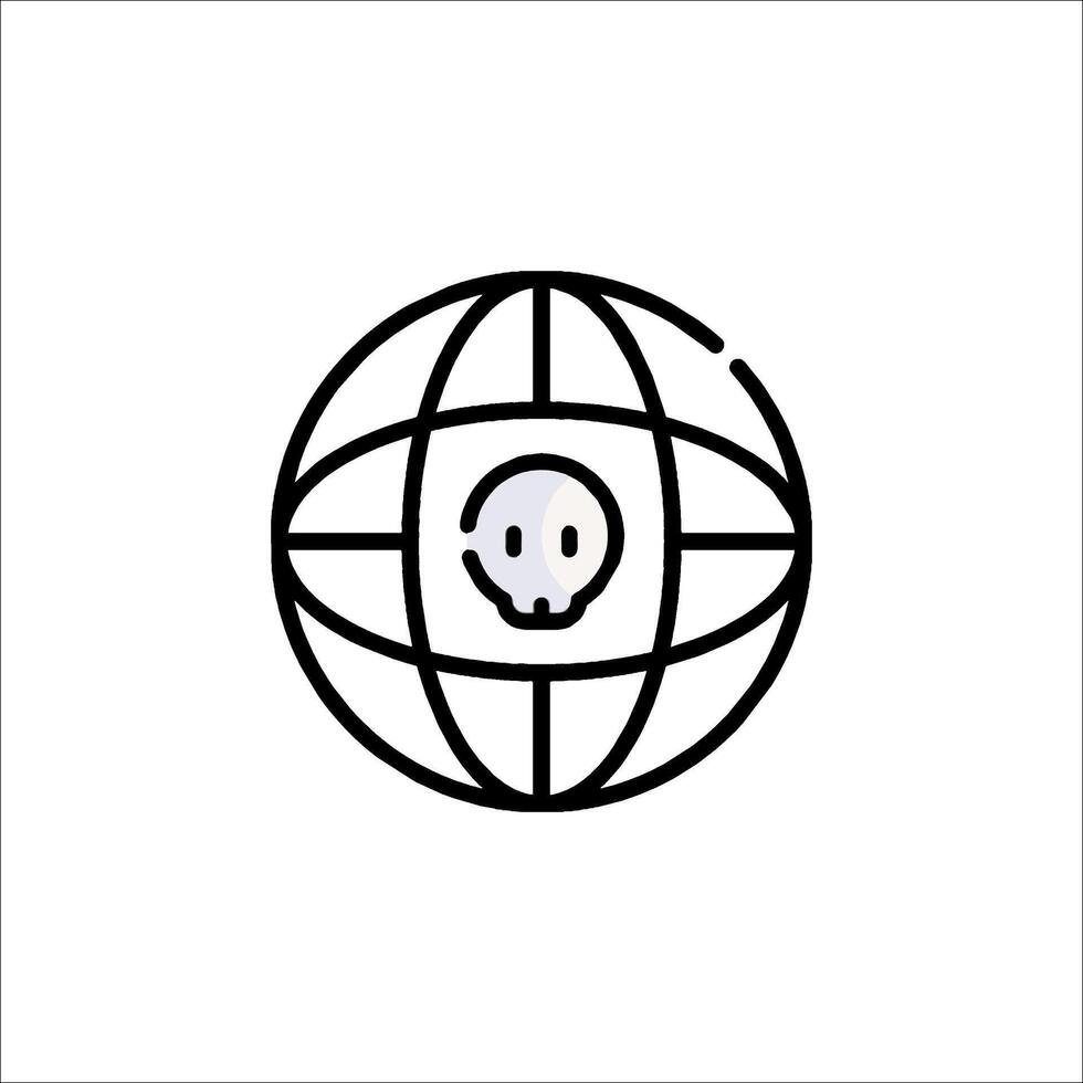 A globe with a skull inside it vector