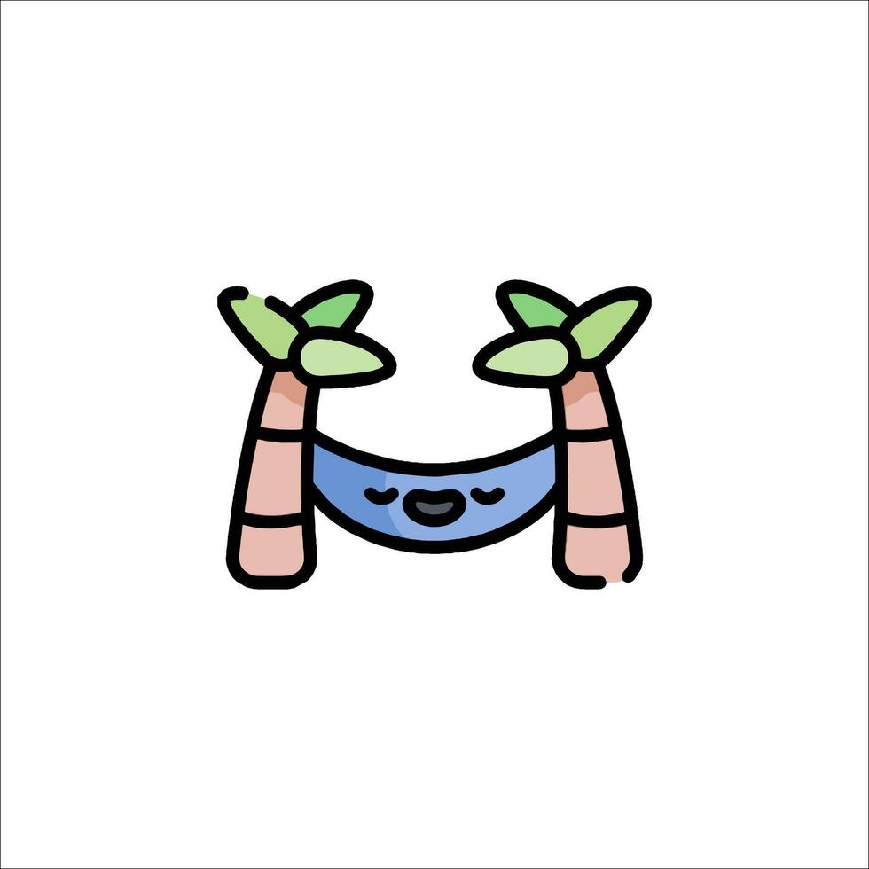 A cartoon palm tree with a smiley face vector