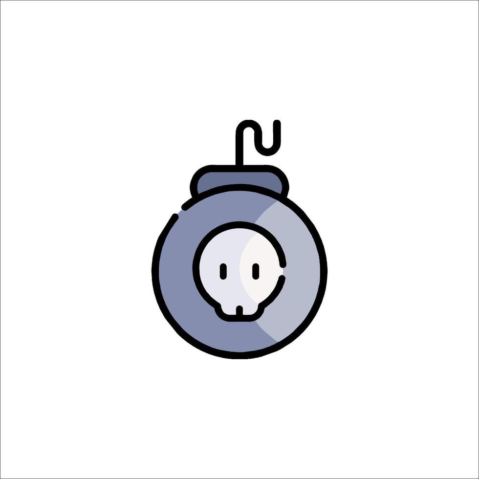 A bomb icon with a skull inside vector