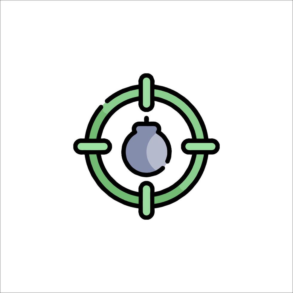 A green and white logo with a target in the center vector