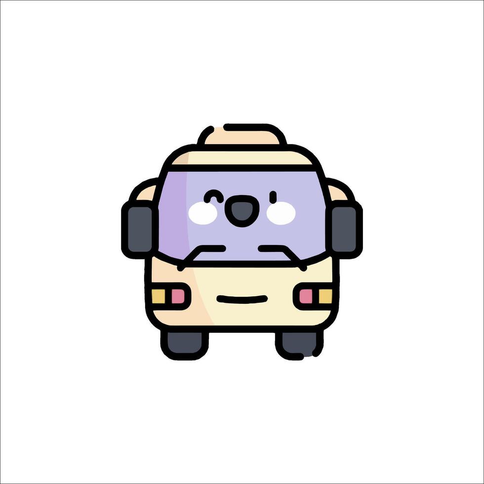 A cartoon bus with a smile on its face vector