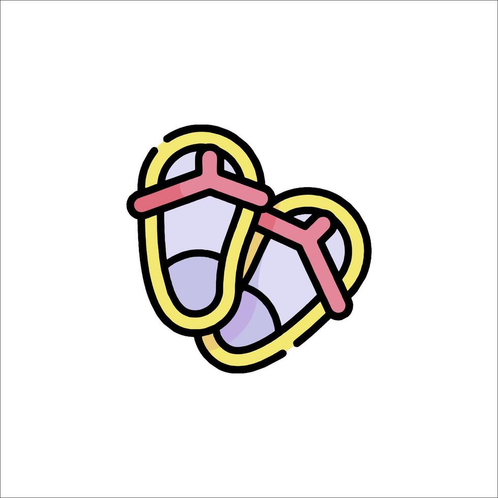 A pair of flip flops with a heart on them vector