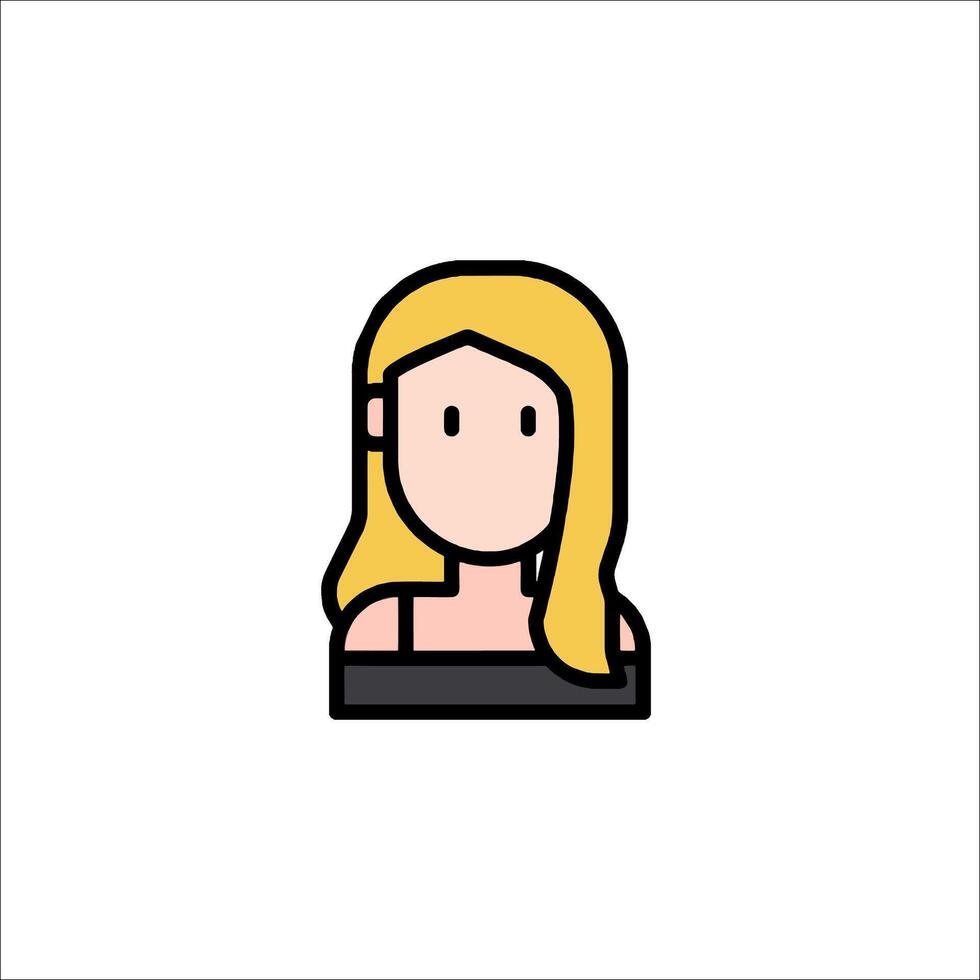 A woman with blonde hair in a flat style icon vector