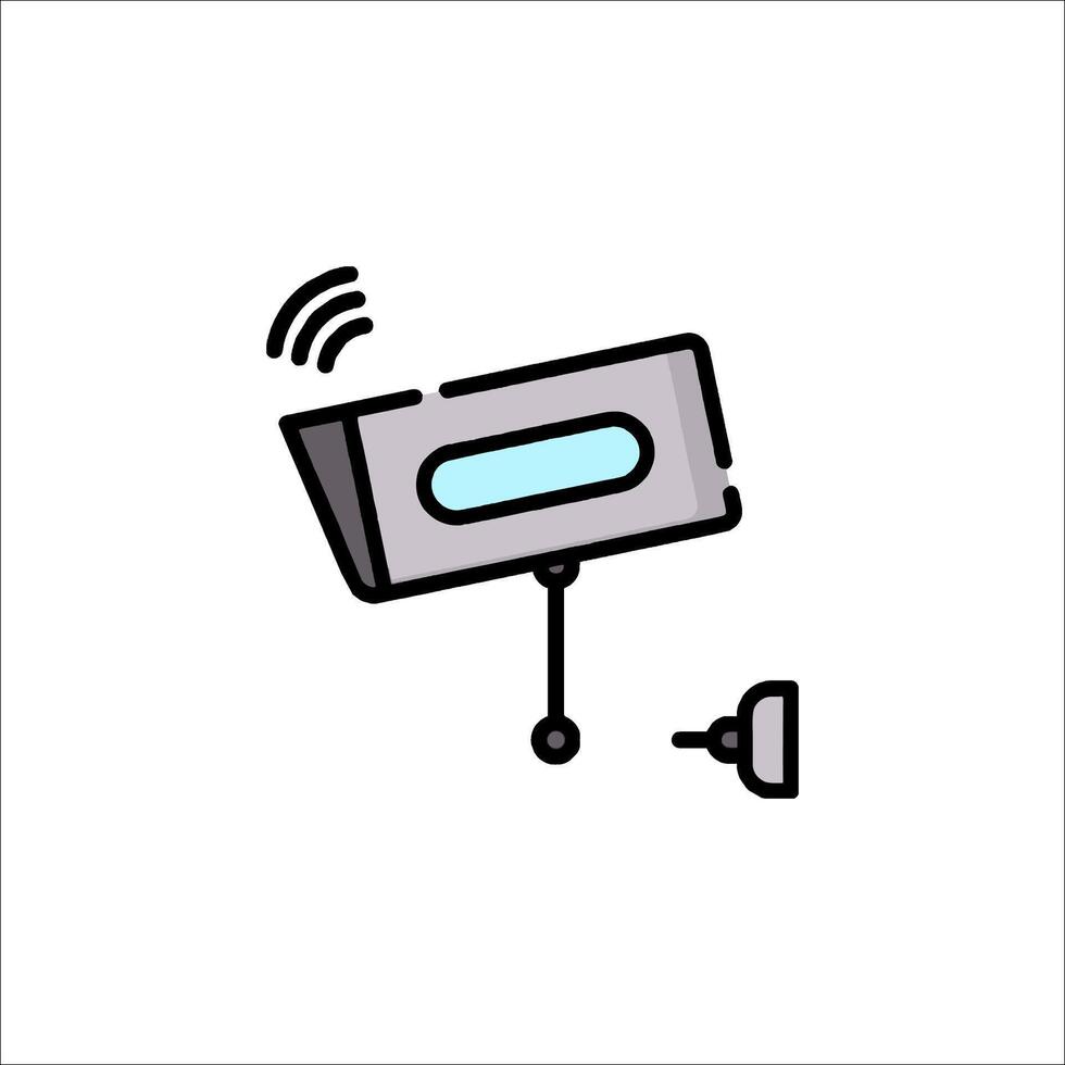 A security camera with a light on it vector