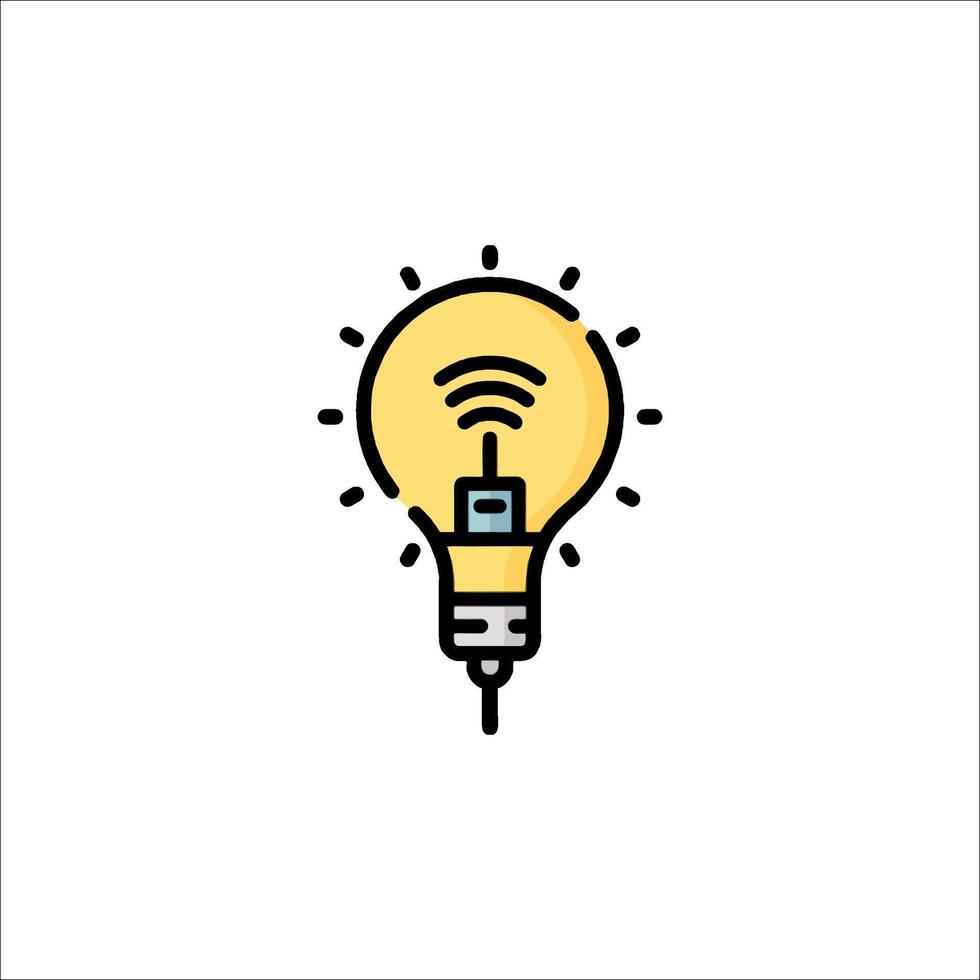 A light bulb with wifi symbol on it vector