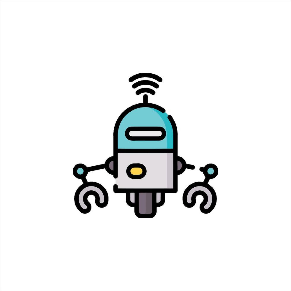 A robot with a wireless signal on it vector
