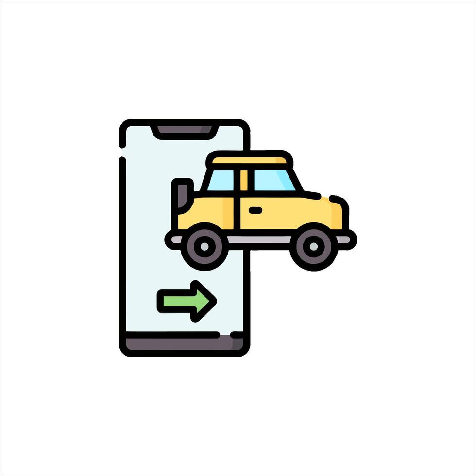 Car on phone icon illustration vector