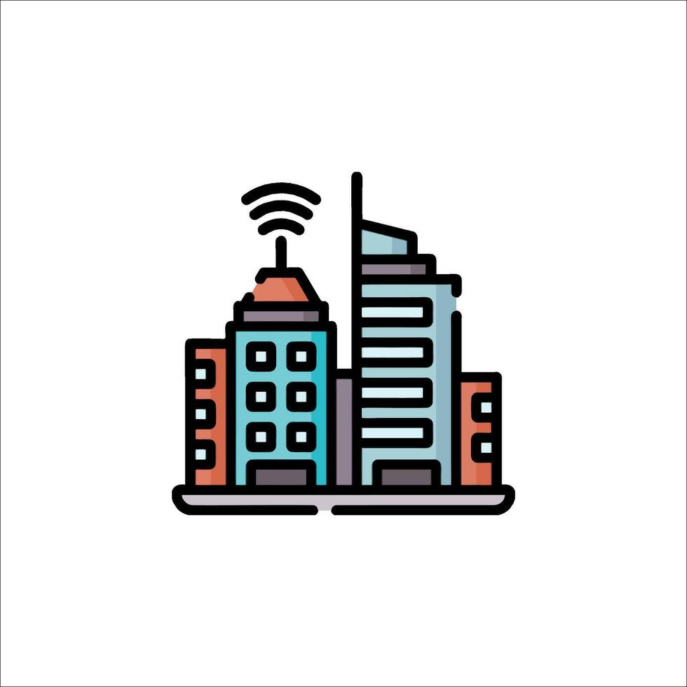 A city with a wifi icon vector