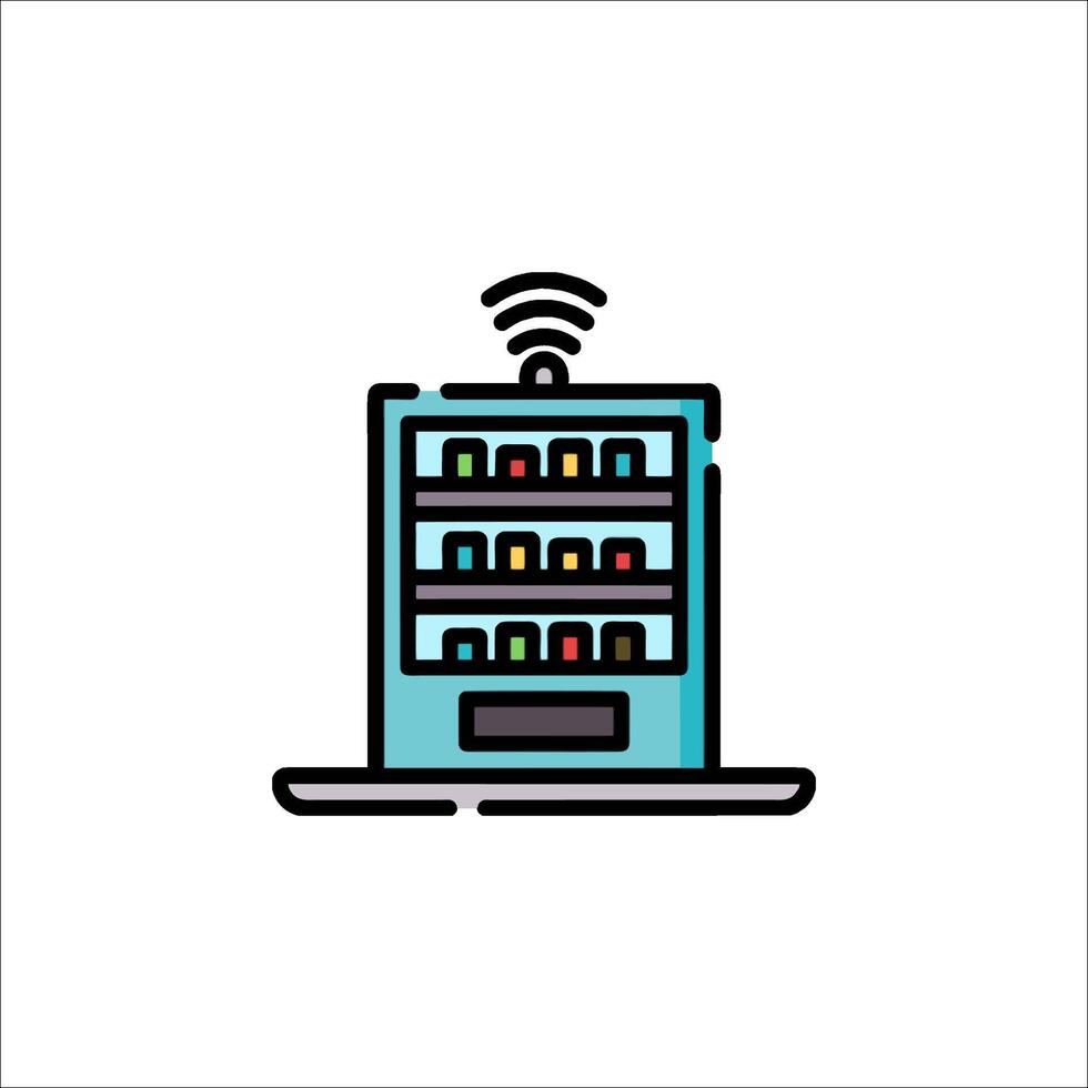 A vending machine with a wifi icon vector