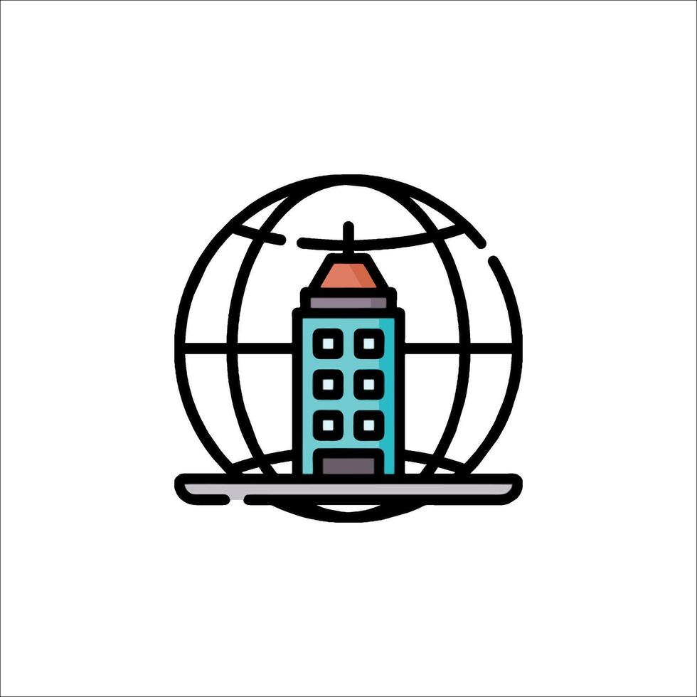 A building with a globe on top of it vector
