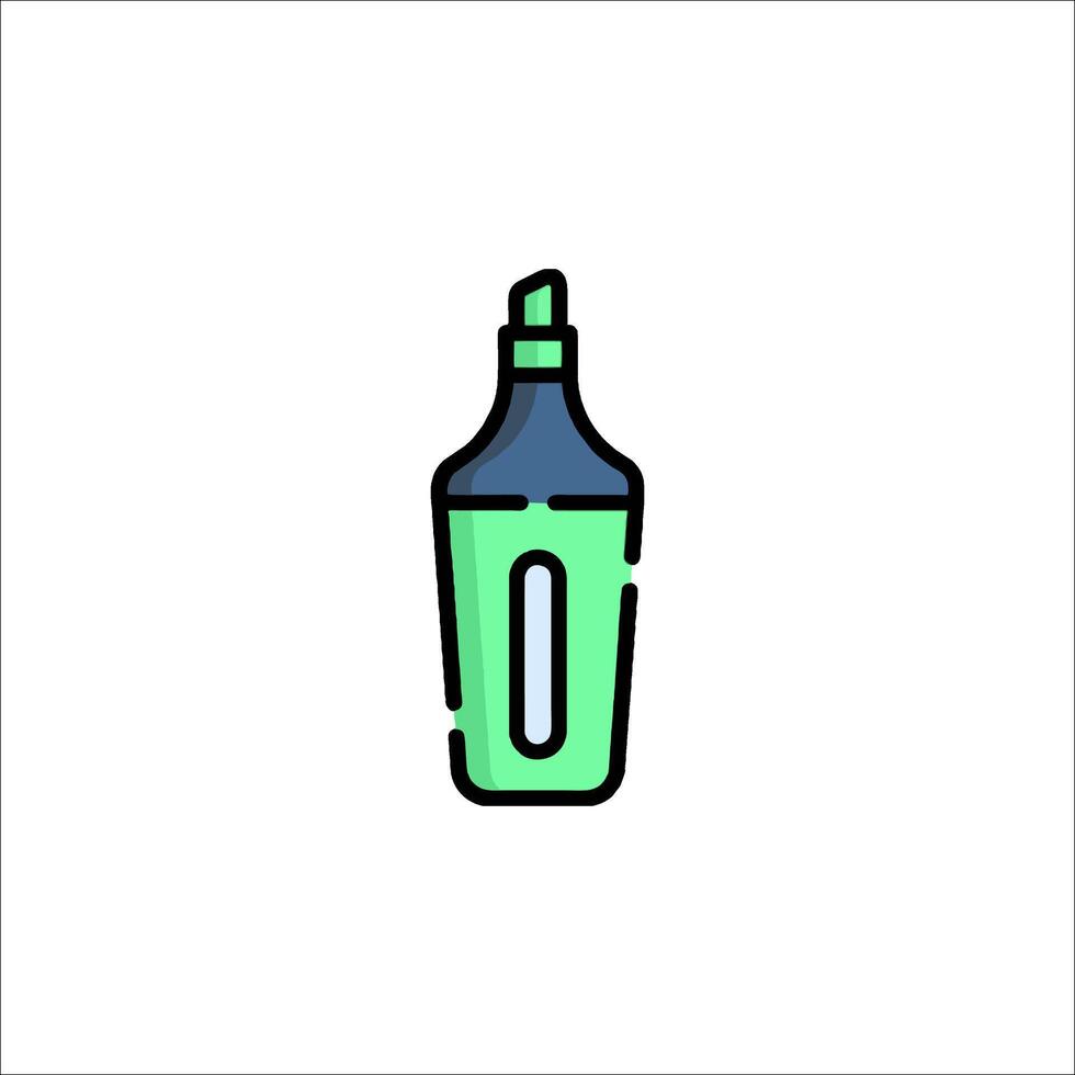 A green bottle with a green lid on it vector