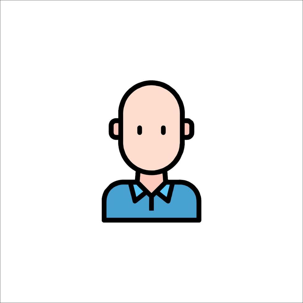 A bald man with a blue shirt on a white background vector