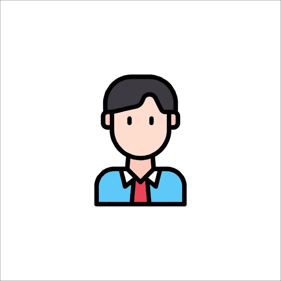 A man with a tie on his head icon vector
