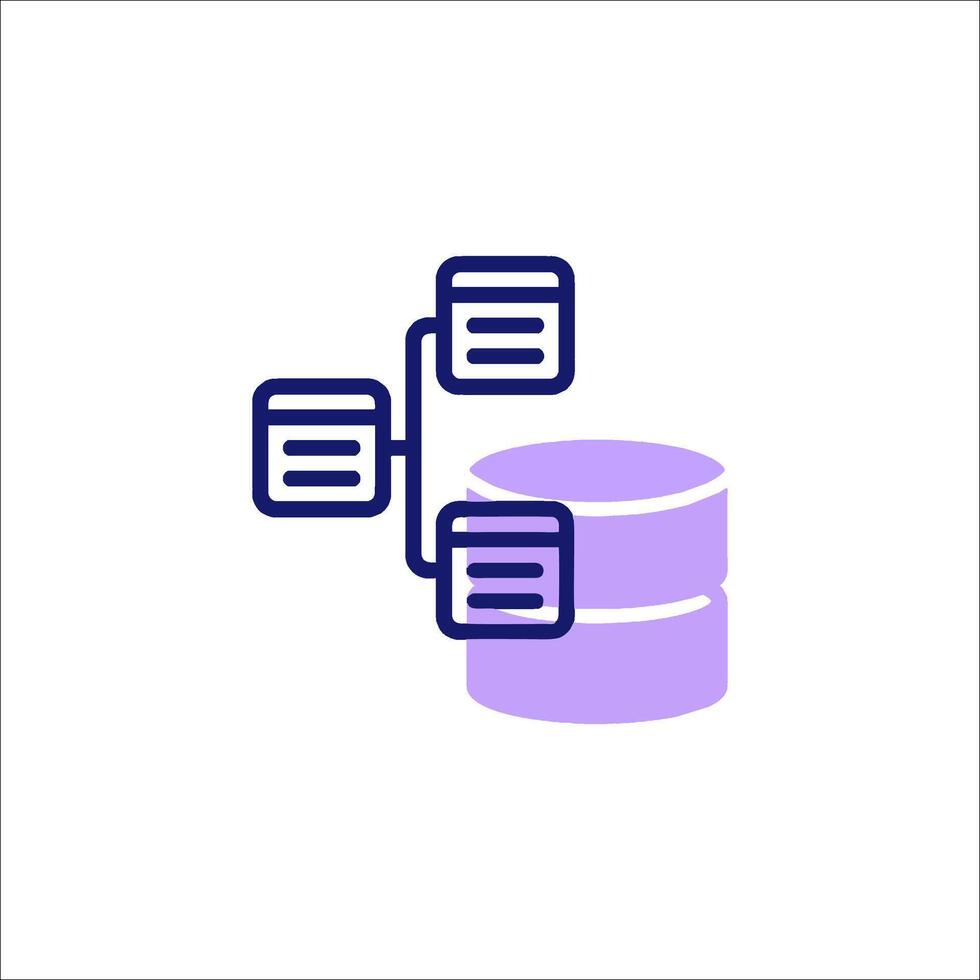 A database icon with a stack of data vector