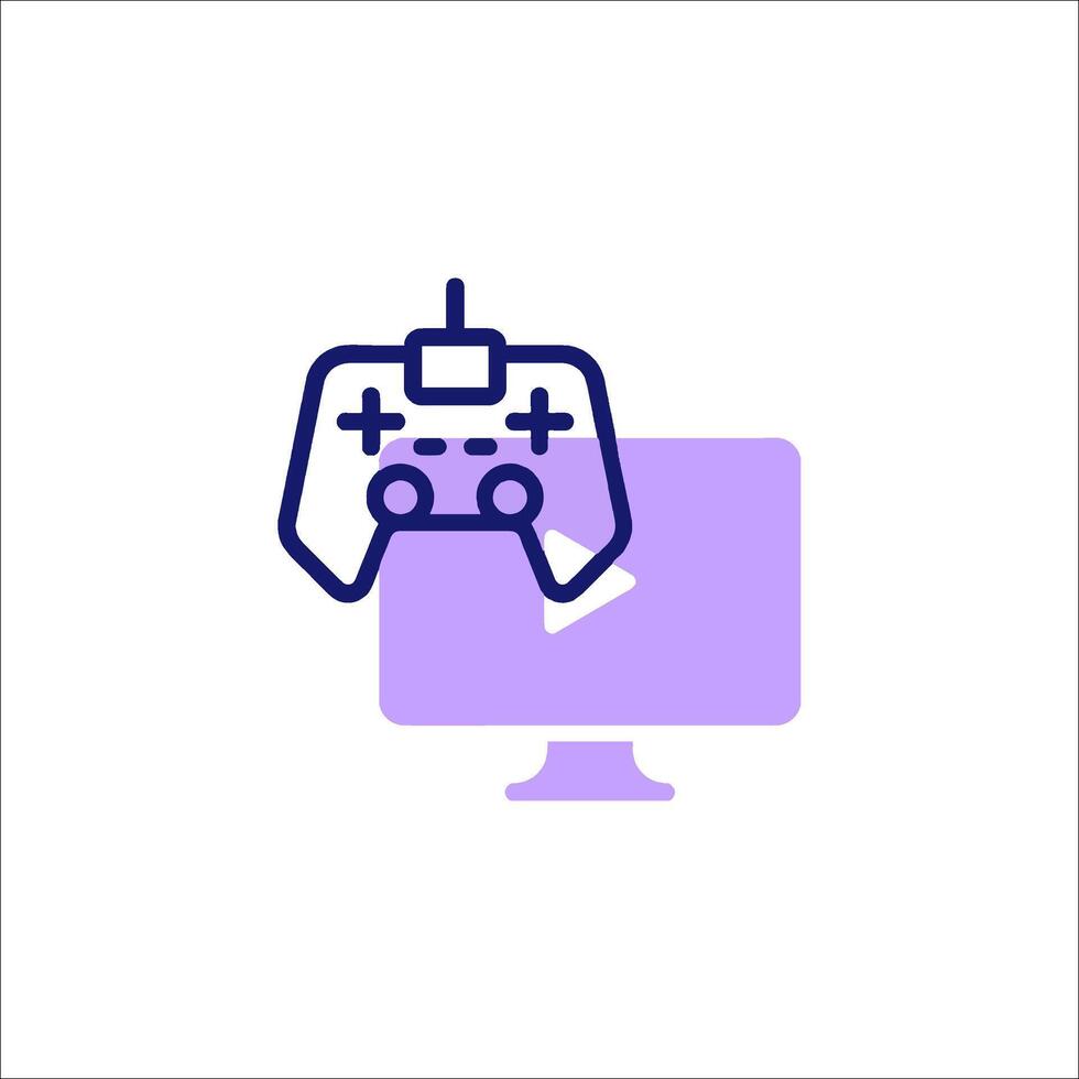 A game controller on a monitor vector
