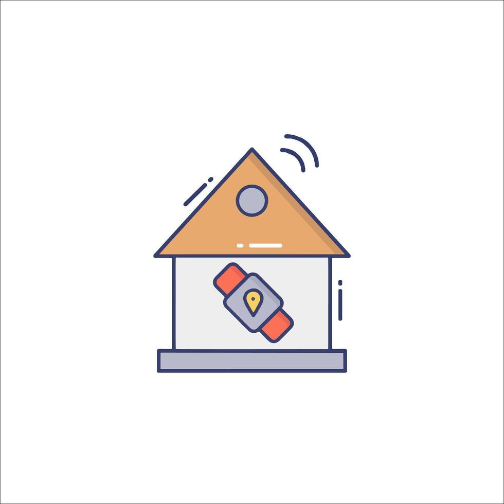 A house with a light bulb and a light bulb icon vector