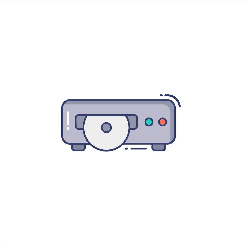 A computer with a disc icon vector