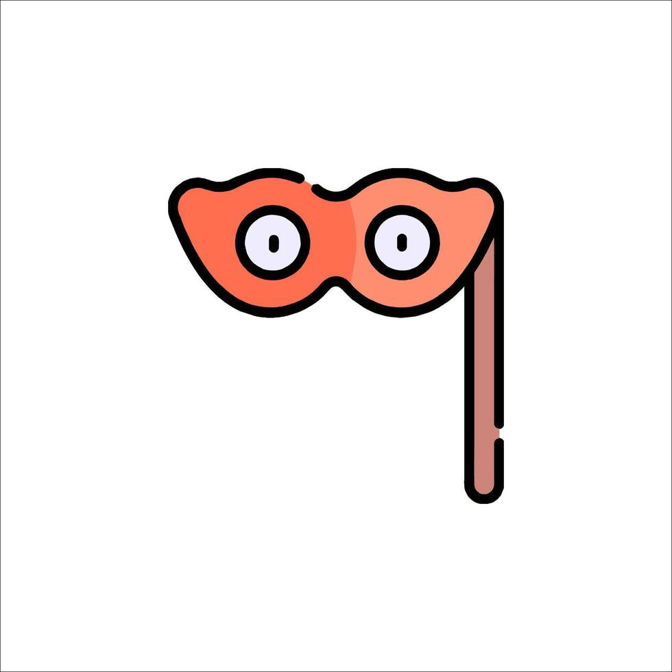A cartoon mask with eyes and a nose vector