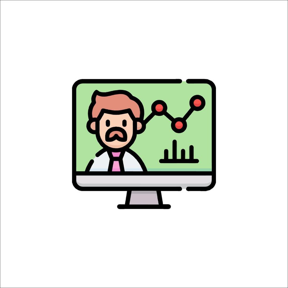 un hombre con un barba y un computadora pantalla vector