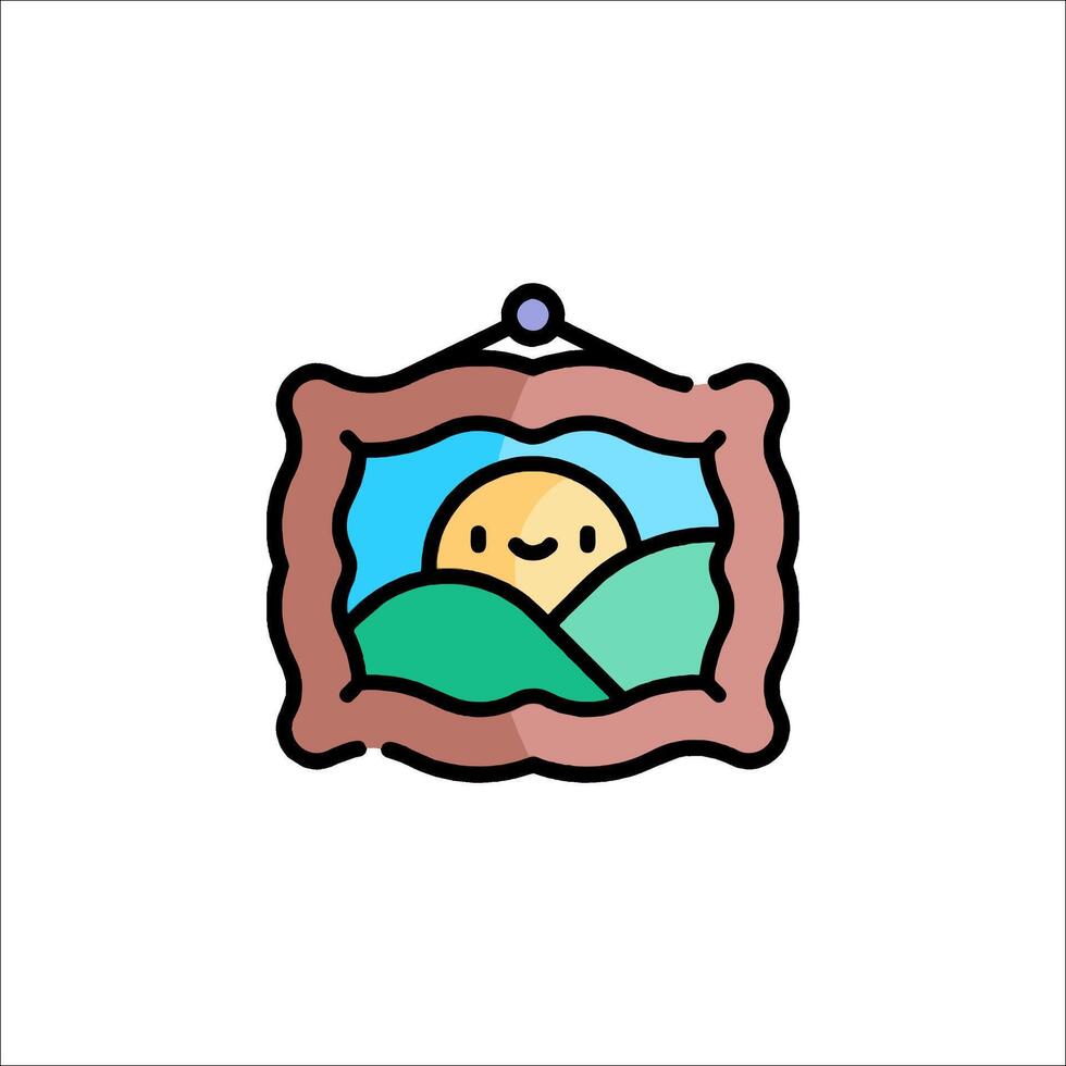 A picture frame with a smiley face on it vector