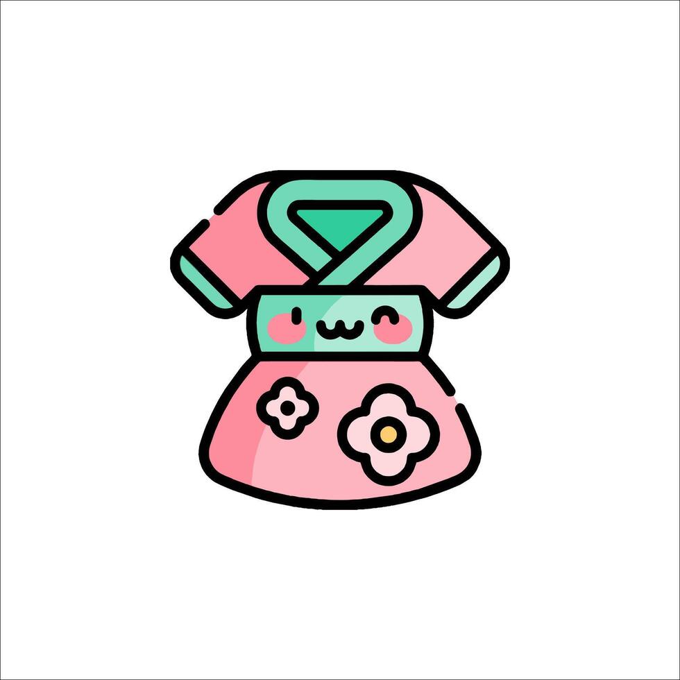 A cute kimono dress with flowers on it vector