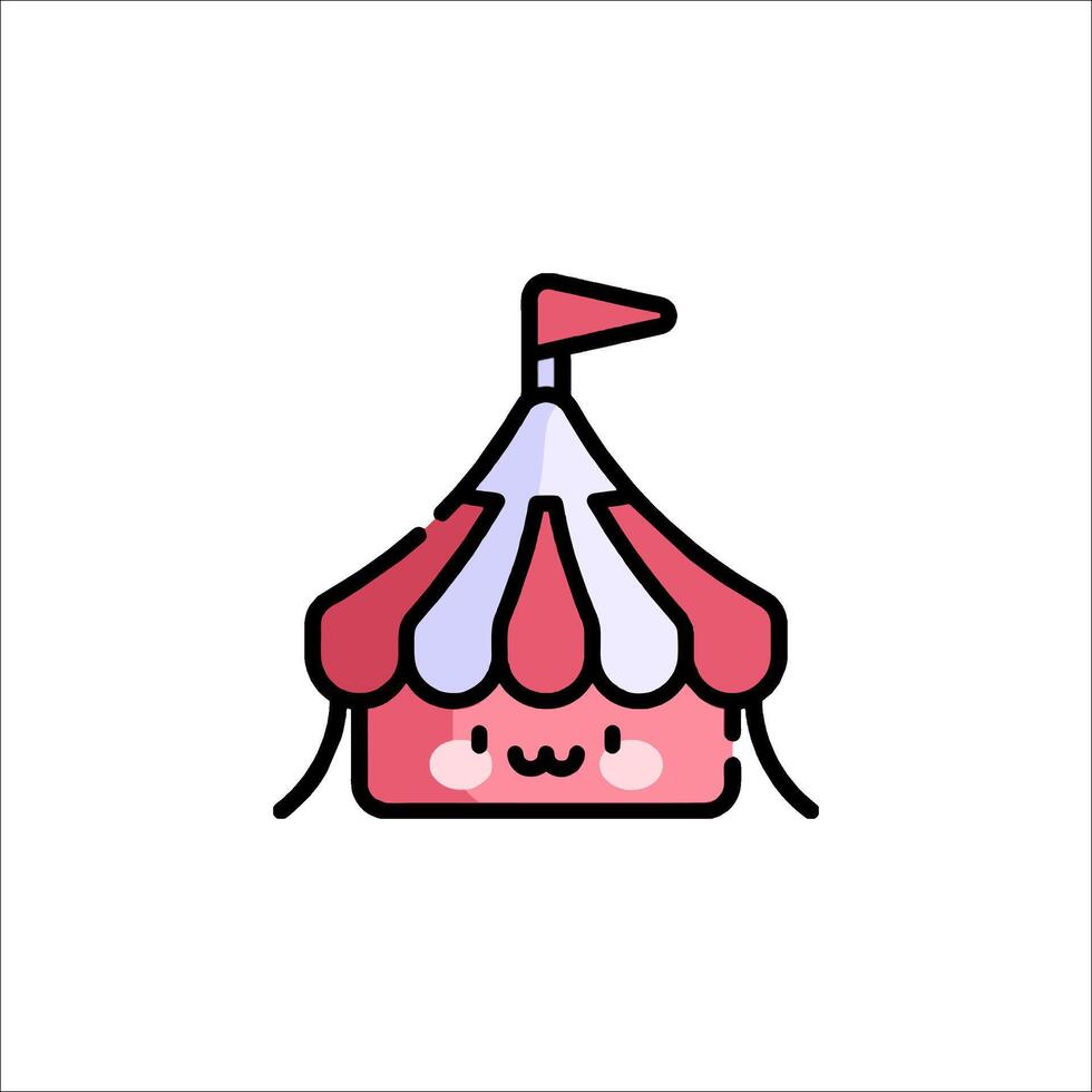 A cute little circus tent icon vector