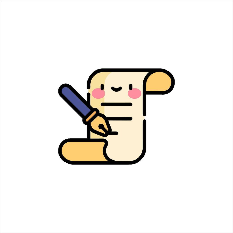 A cartoon character holding a pen and writing a letter vector