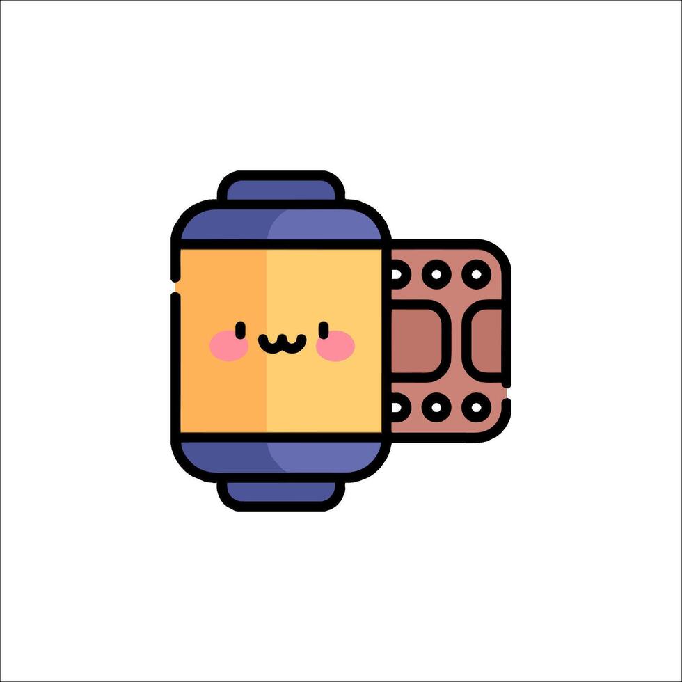 A cute little robot with a smile on its face vector