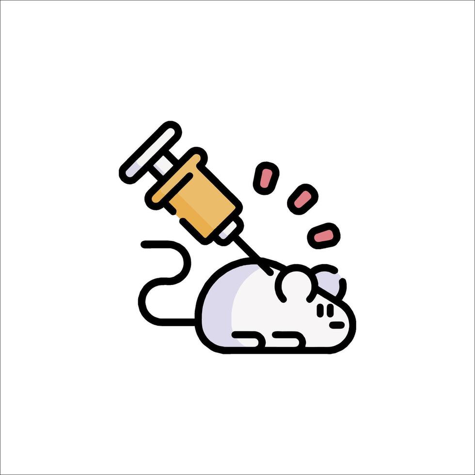 A mouse is being injected with an injection vector