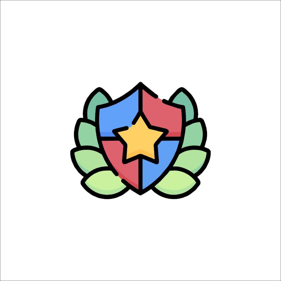 A shield with a star on it vector